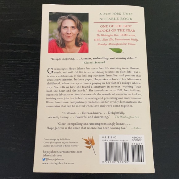 Book Lab Girl by Hope Jahren Softcover Like New Memoir - Picture 2 of 4